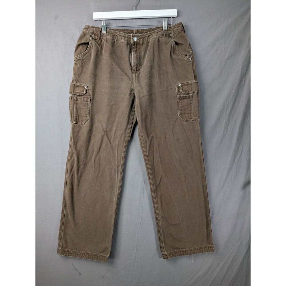 Duluth Trading Co Brown Fire Hose Cargo Pants‎ 14x31 Canvas Workwear 36012